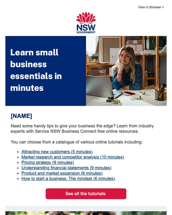 NSW Government newsletter email