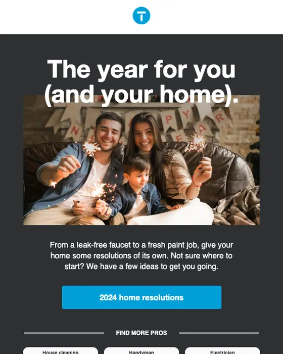 Thumbtack promotional email