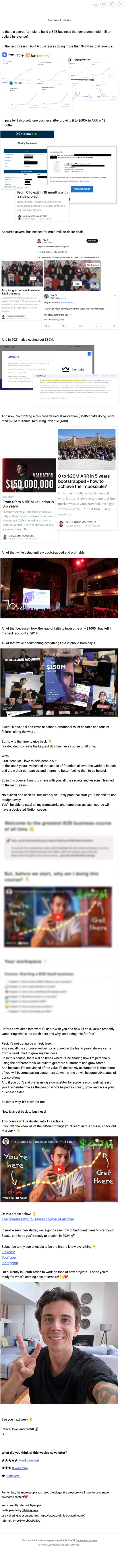 Profit-Led Growth promotional email, full length