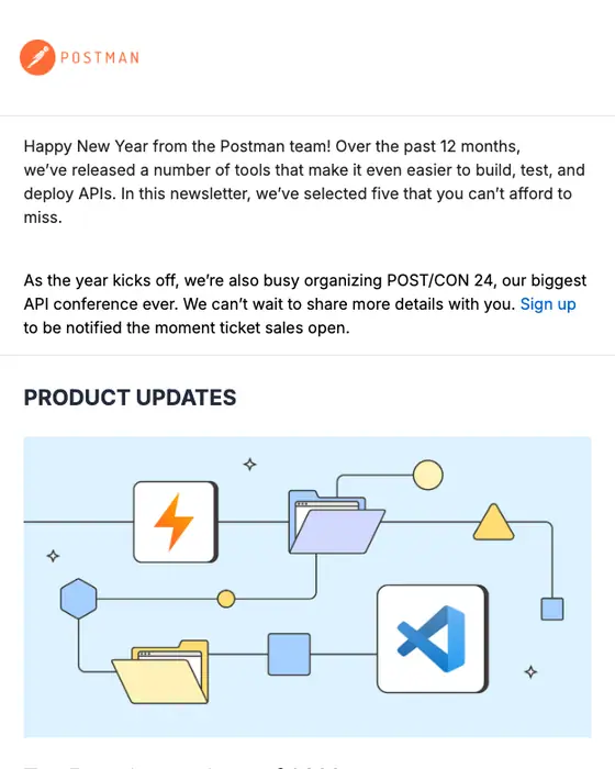 Postman newsletter email