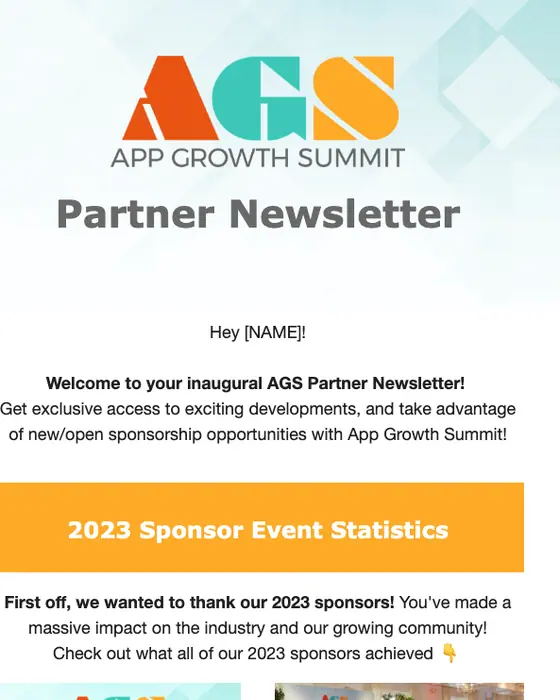 App Growth Summit email