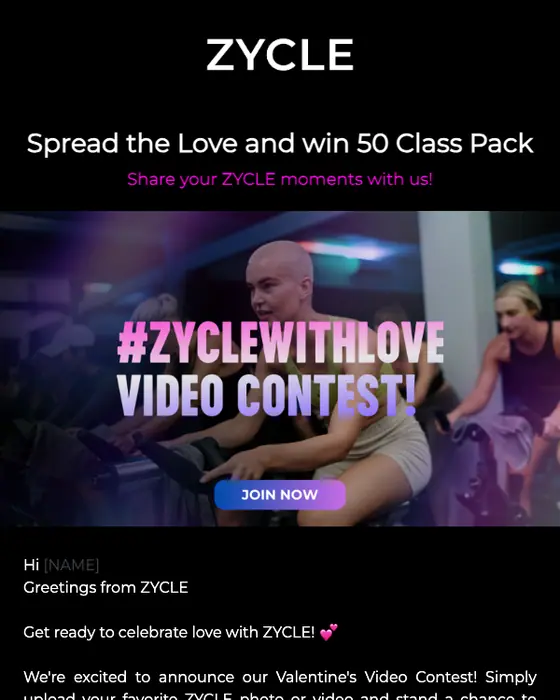 ZYCLE promotional email