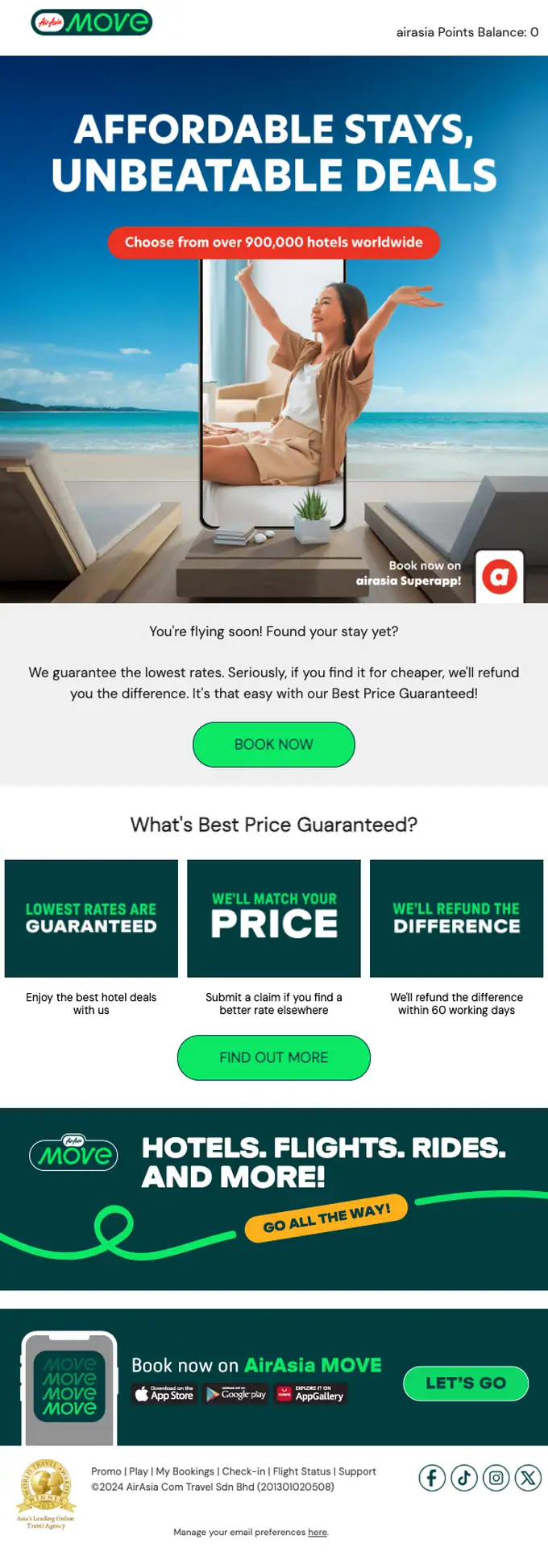 AirAsia MOVE promotional email, full length