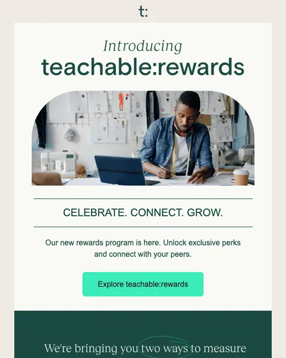Teachable welcome email