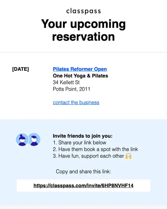 ClassPass email