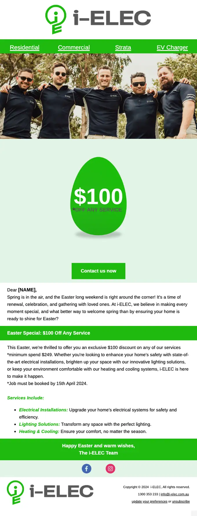 i-ELEC discount offer email, full length