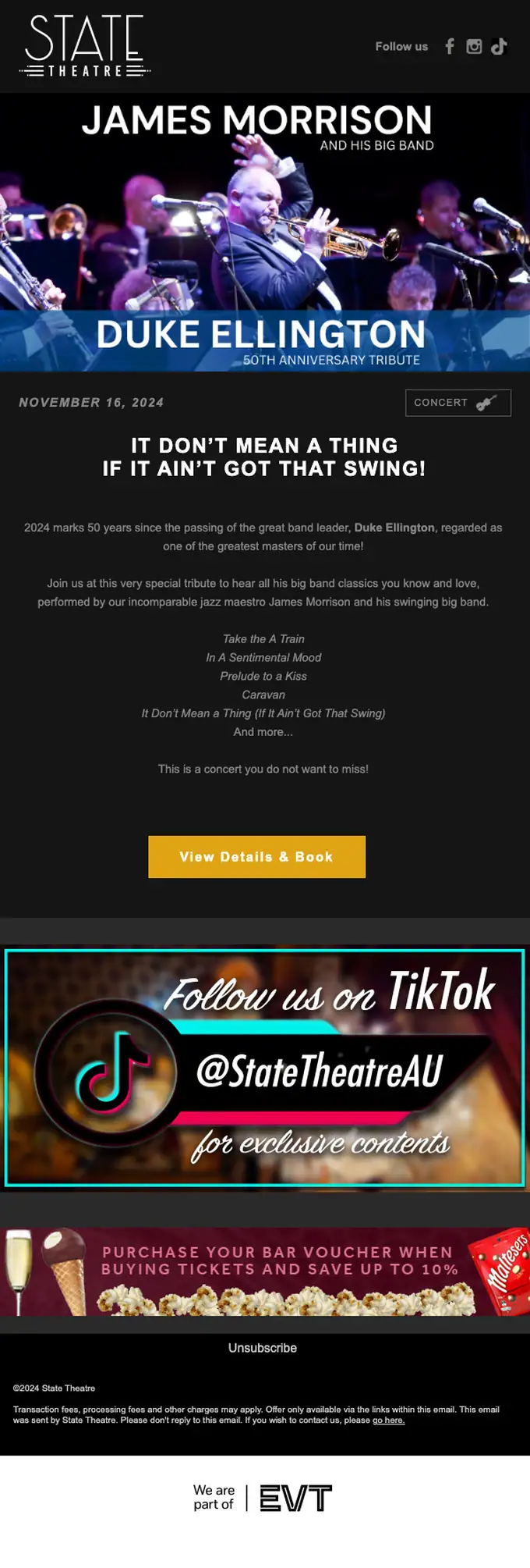 State Theatre event invite email, full length