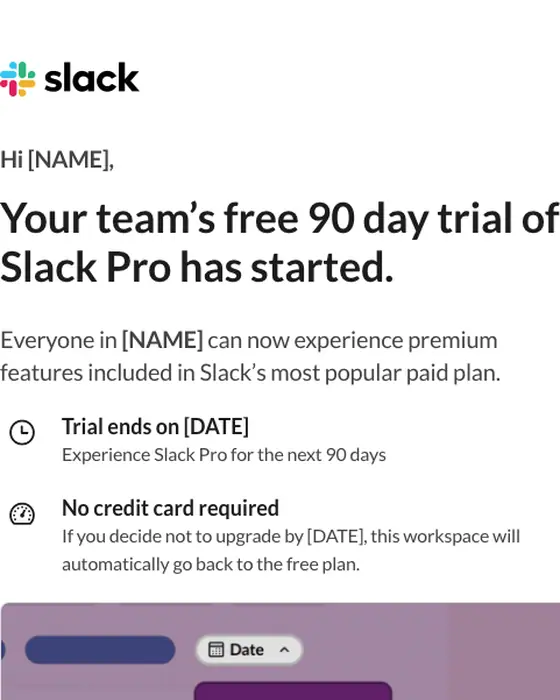 Slack subscription email