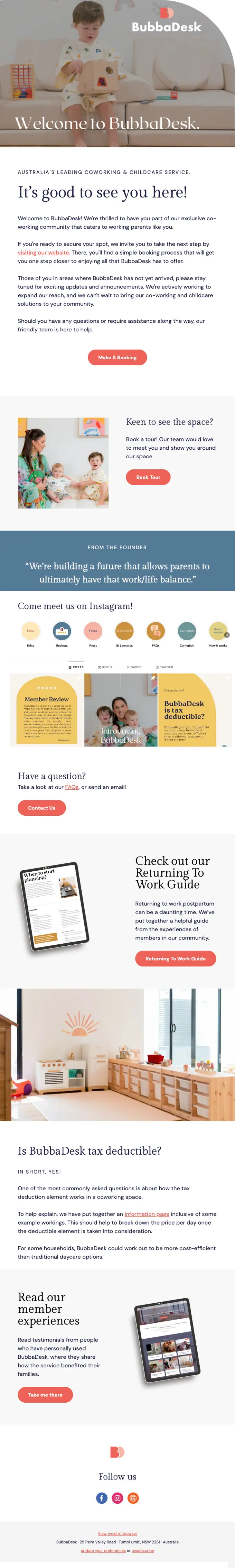 BubbaDesk welcome email, full length
