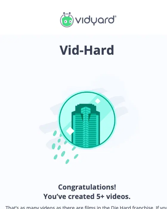 Vidyard account notice email