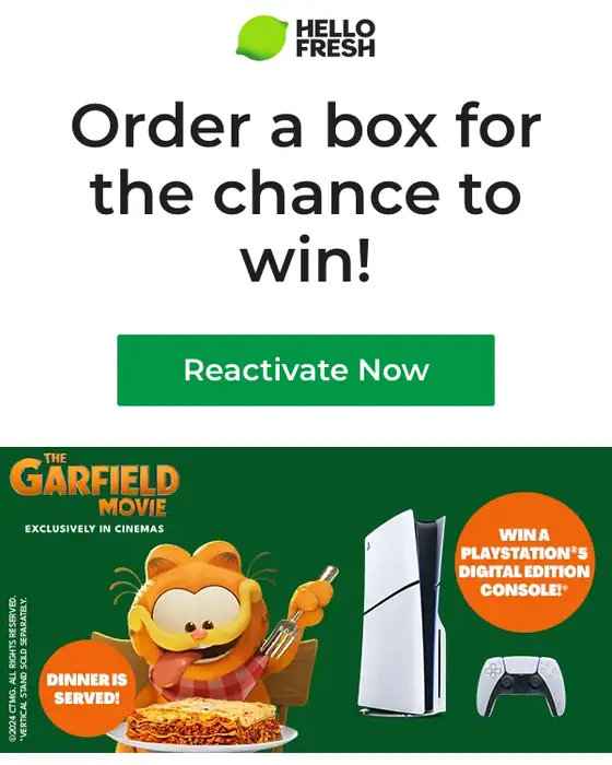 HelloFresh re engagement email
