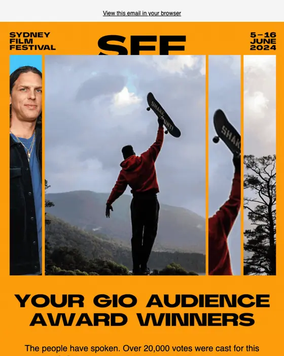 Sydney Film Festival newsletter email