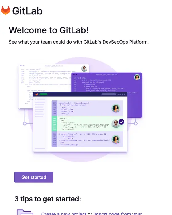 GitLab welcome email