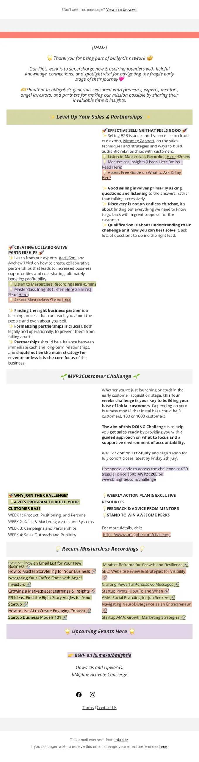 bMightie Newsletter newsletter email, full length