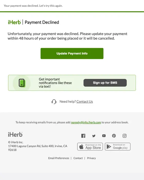 iHerb email