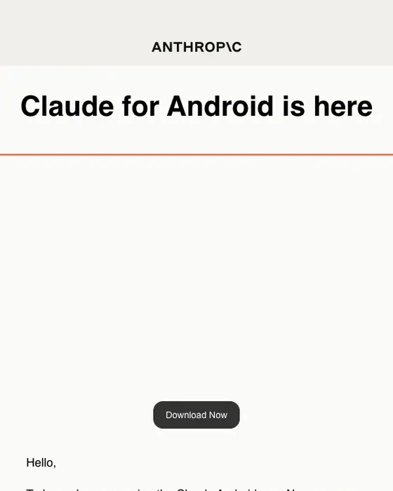 Anthropic product launch email