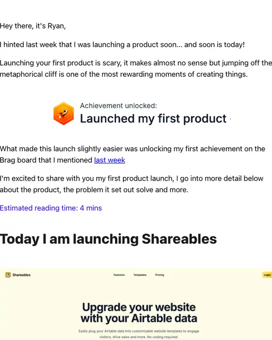 Ryan Walker product launch email