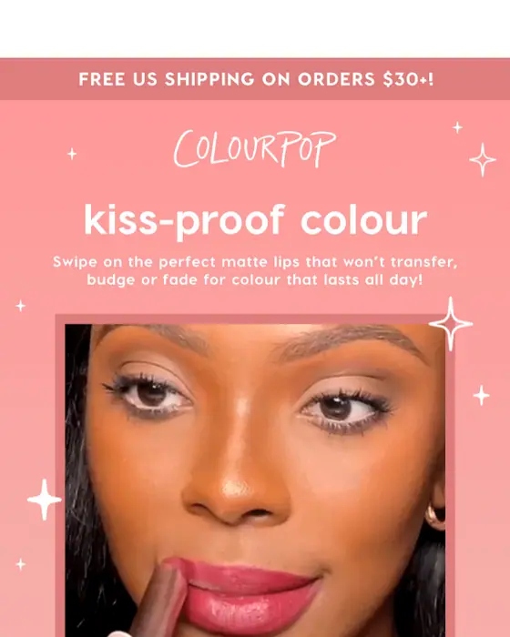 ColourPop Cosmetics product launch email