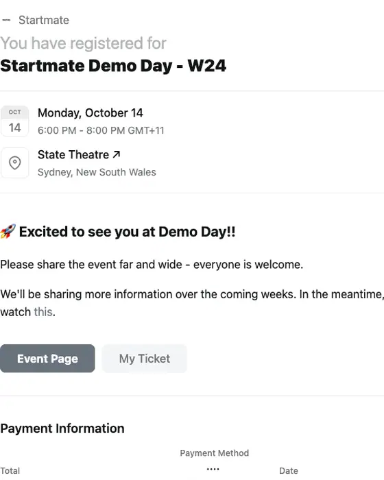 Startmate email