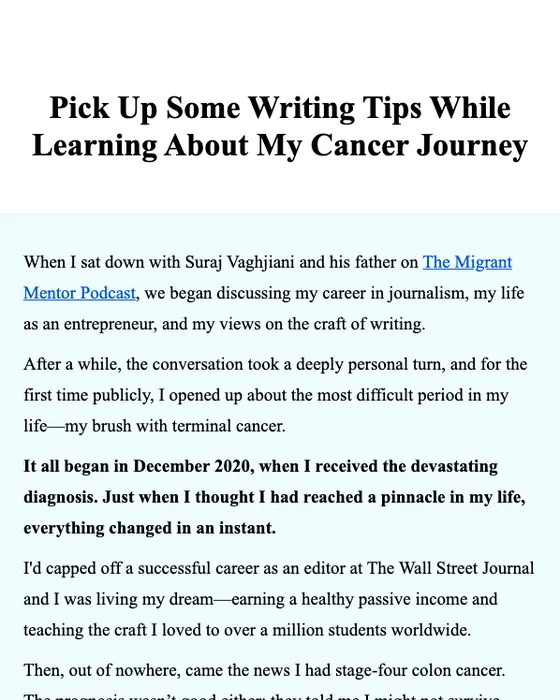 Shani Raja newsletter email