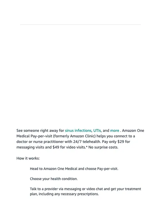 Amazon Health promotional email