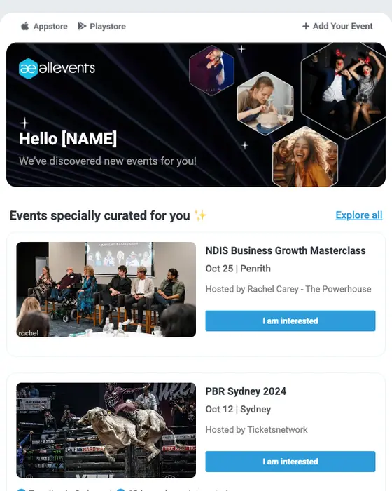 AllEvents digest email
