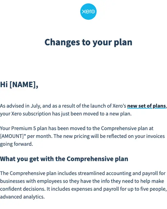 Xero email