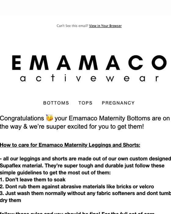 Emamaco shipping email