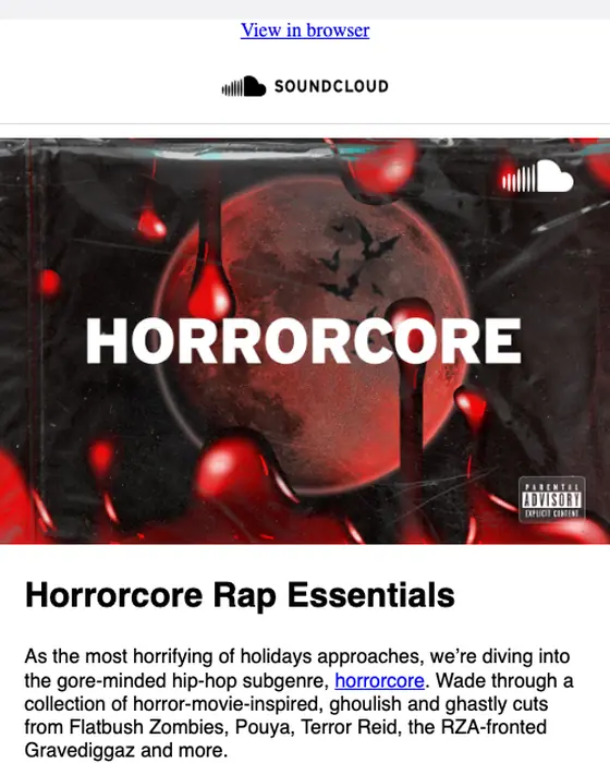 SoundCloud newsletter email