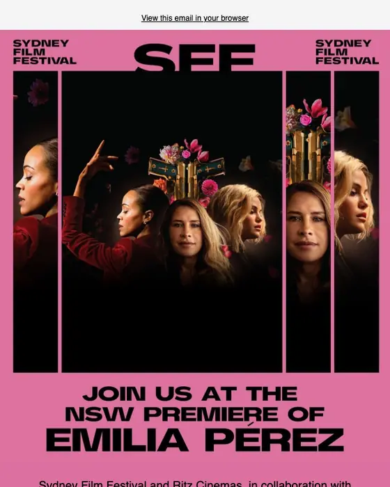 Sydney Film Festival event invite email