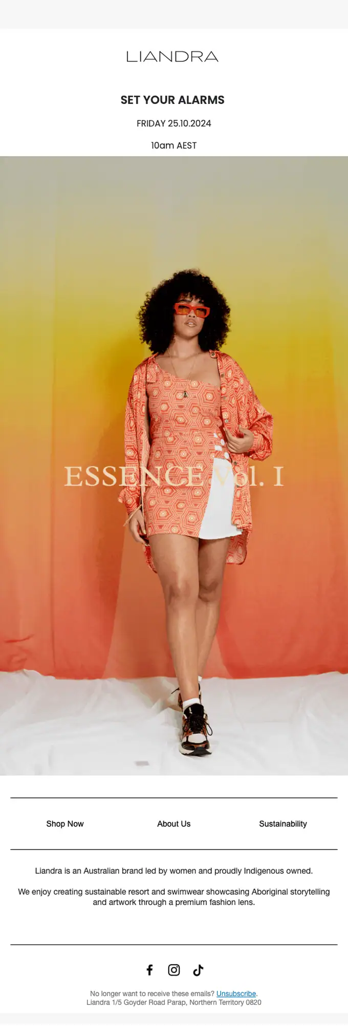 Liandra product launch email, full length