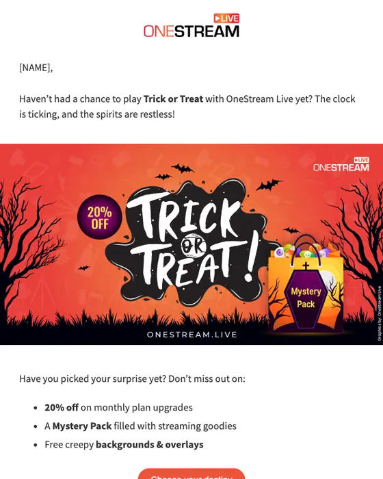 OneStream Live promotional email
