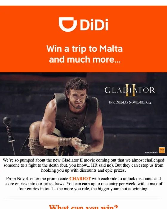 DiDi Australia promotional email