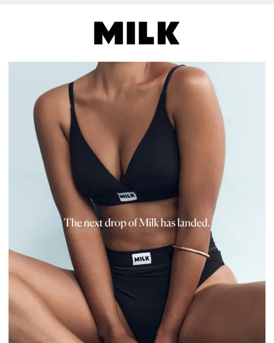 Milk Label product launch email