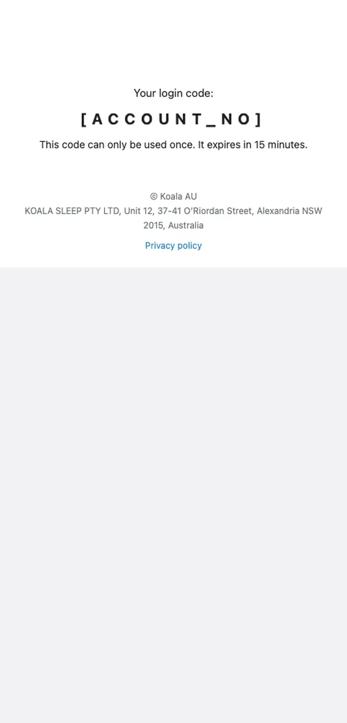 Koala AU login email, full length
