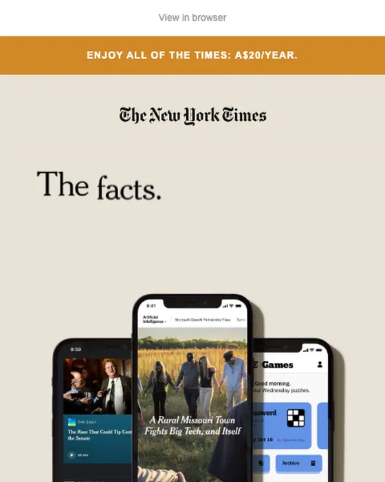 The New York Times re engagement email