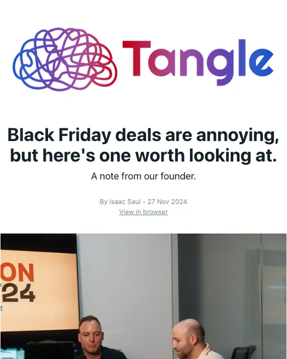 Tangle Black Friday email