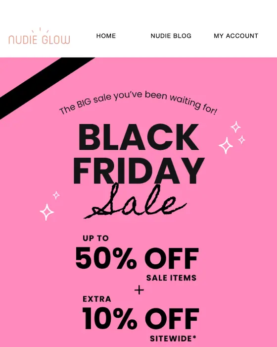 Nudie Glow sale email