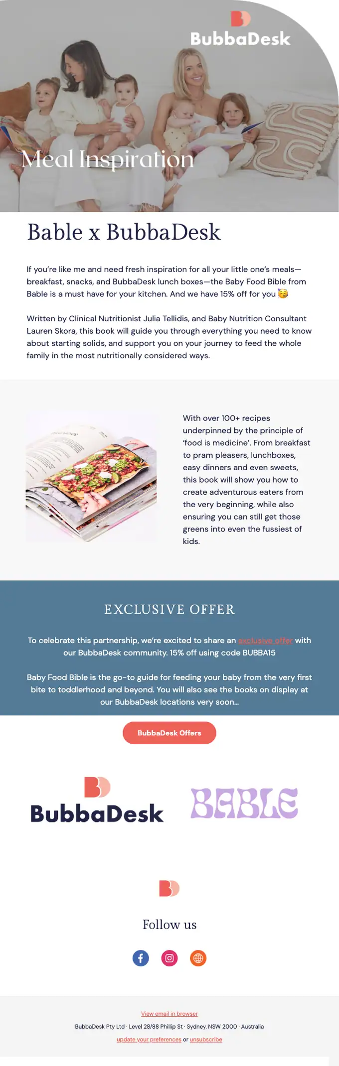 BubbaDesk promotional email, full length