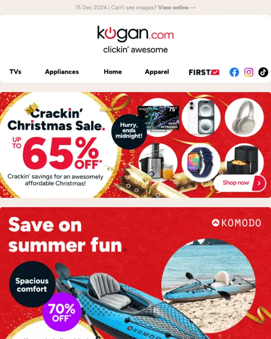 Kogan.com Christmas email