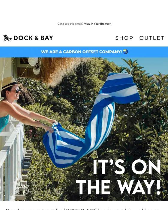Dock & Bay shipping email