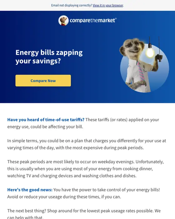 Compare the Market promotional email