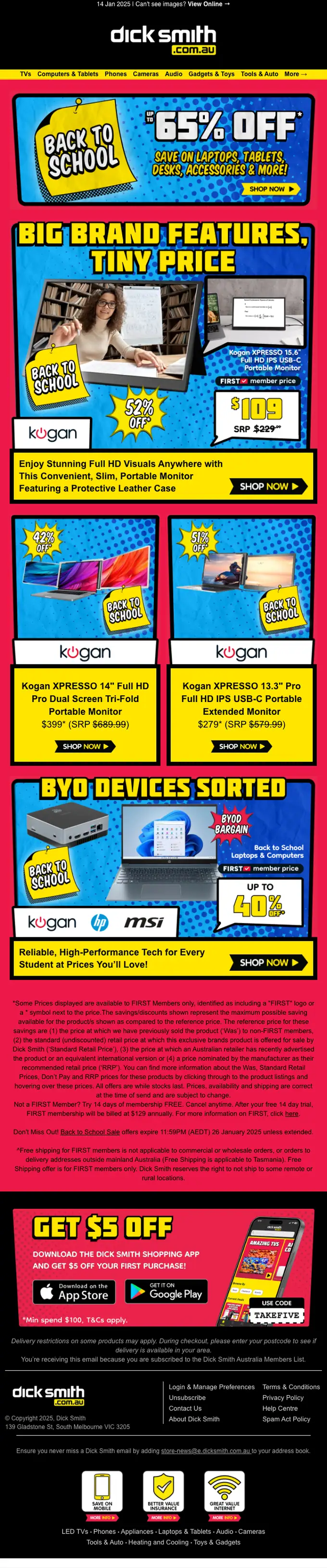 Dick Smith sale email, full length