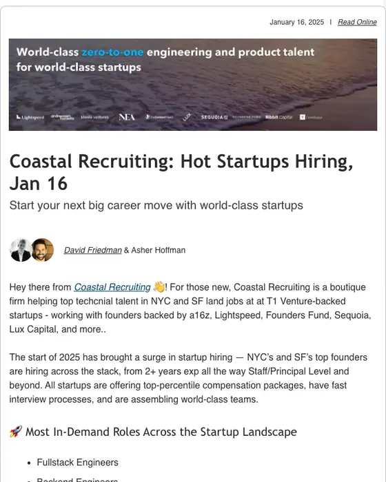 Coastal Recruiting job alert email