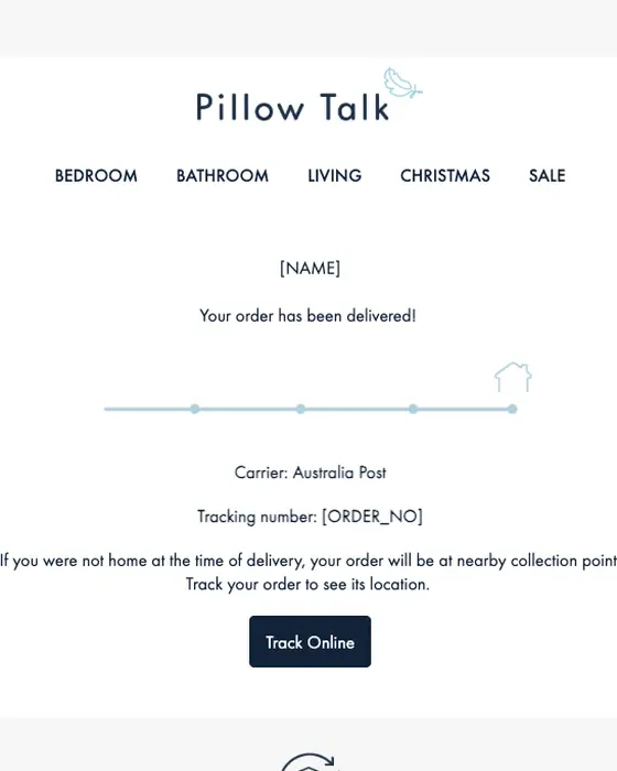 Pillow Talk delivery email