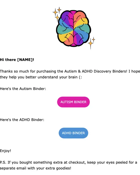 The Neurocuriosity Club | Megan order confirmation email