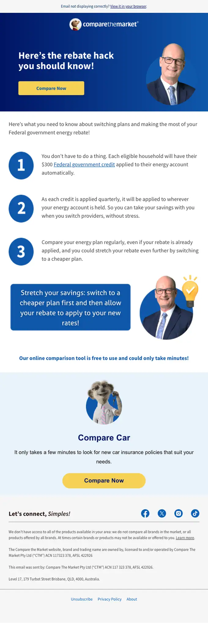 Compare the Market promotional email, full length