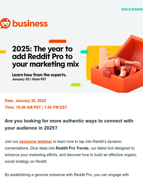 Reddit for Business email