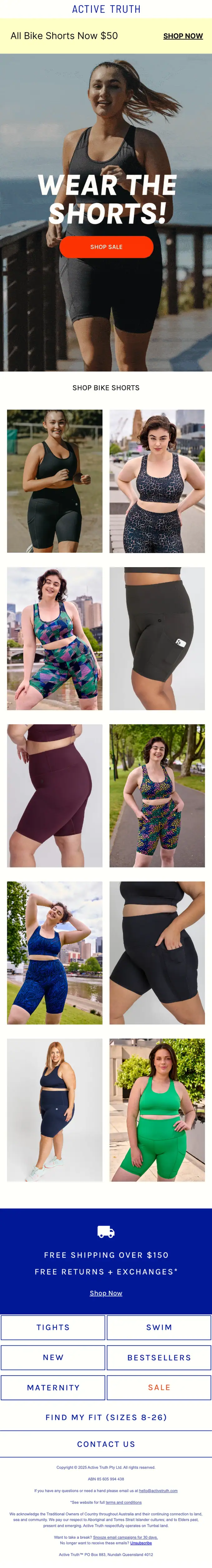 Active Truth promotional email, full length