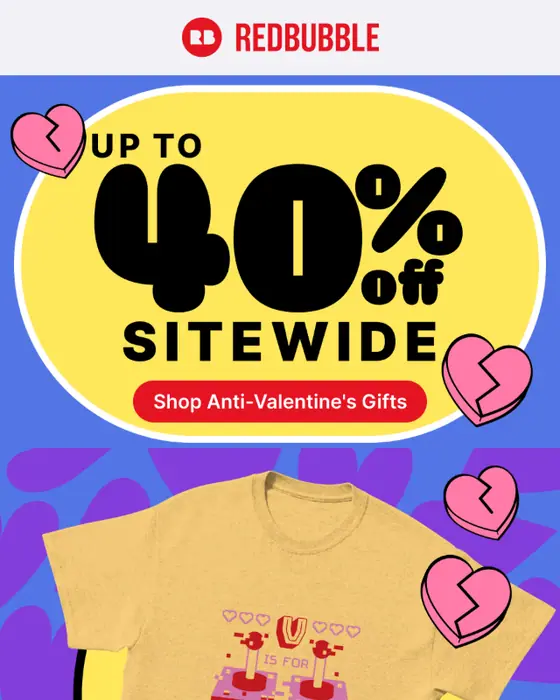 Redbubble promotional email
